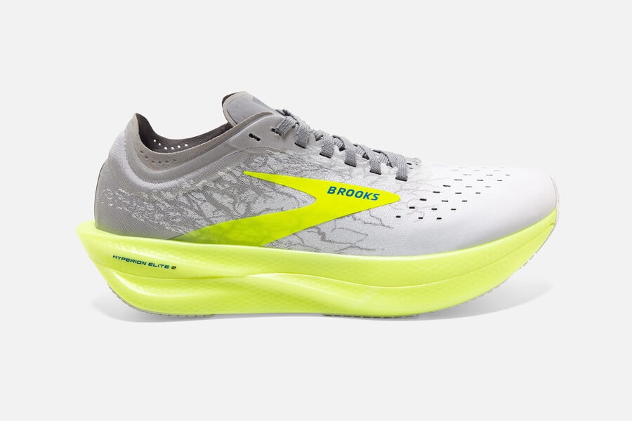 Tenis Corrida Brooks Hyperion Elite 2 Feminino Brasil - Branco/Prateadas 3069745-WH